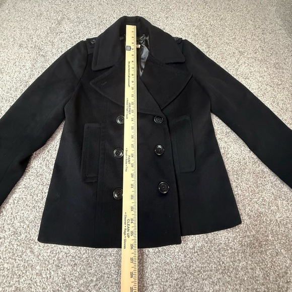 Women’s black J. Crew tailored heavy wool pea coat size 6 - Picture 3 of 7